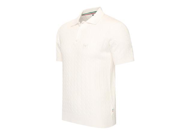Veiling - Cappuccino Italia Caorle Cable Knit Polo Wit - XL, Vêtements | Hommes, T-shirts