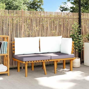 vidaXL 2-delige Loungeset met kussens massief acaciahout, Verzenden