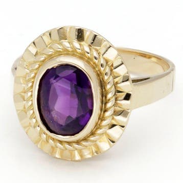 Bague - 18 carats Or jaune Améthyste, Bijoux, Sacs & Beauté