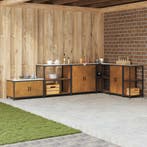 vidaXL Keukenopslag met plank met opslag Roestig 90 x 50 x, Verzenden, Nieuw