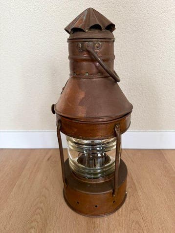 Anchor lamp - Cuivre, Laiton, Verre, Antiquités & Art