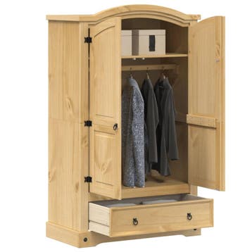 vidaXL Kledingkast Corona 101x52x170 cm massief grenenhout, Huis en Inrichting, Verzenden, Nieuw