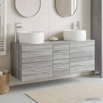vidaXL Badkamermeubel Set 3 st Grijs Sonoma 49,5 x 44,5 x 66, Verzenden