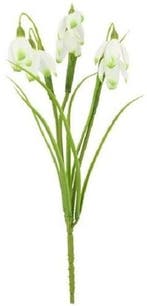 Sneeuwklokje Snowdrop Pick Wit Kunstbloem 30 cm per stuk, Nieuw