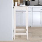 vidaXL Bartafel 50x50x110 cm massief grenenhout wit, Verzenden, Nieuw