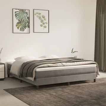 vidaXL Boxspring bed 180x200 cm fluweel lichtgrijs, Verzenden