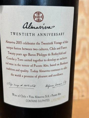 2015 Vina Almariva S.A. - Puente Alto - 1 Fles (0,75 liter), Nieuw
