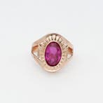 Bague - 14 carats Or rose Rubis