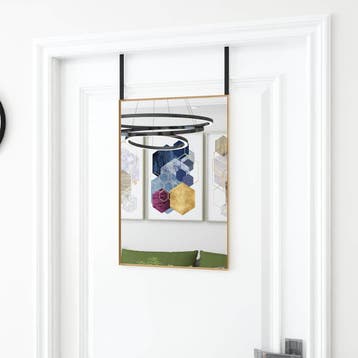 vidaXL Deurspiegel 40x60 cm glas en aluminium goudkleurig, Huis en Inrichting, Verzenden, Nieuw