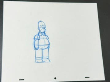 Gracie Films - Originele animatietekening van Homer Simpson,, Nieuw in verpakking