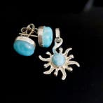Ensemble en Larimar et argent 925. Fabrication artisanale.