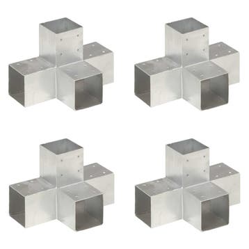 vidaXL Paalverbindingen 4 st X-vorm 91x91 mm gegalvaniseerd, Verzenden