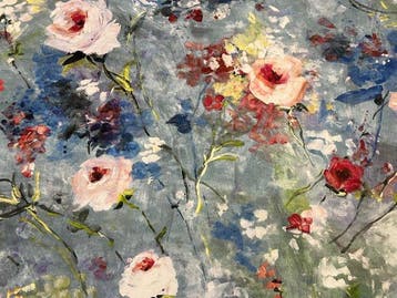 300 x 280 cm – Katoen Oeko-Tex Floraal aquarel – GCFabrics, Antiek en Kunst