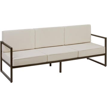 tectake Tuin-loungebank Comosa, 3-zits, XXL kussens - bruin, Verzenden, Nieuw