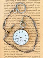 Montre de Poche Ancienne à Clé – Argent & Finitions Dorées –, Nieuw