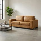 Leren bank Enjoy - 2,5 zits - Kenia Walnut (cognac) - Poten, Ophalen of Verzenden