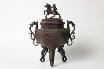 Takaoka Bronzen Kirin Wierookbrander met dubbele