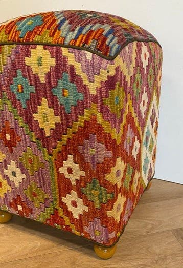 Kelim Poef(Ongebruikt/Nieuw) - Tapijt - 36 cm - 36 cm