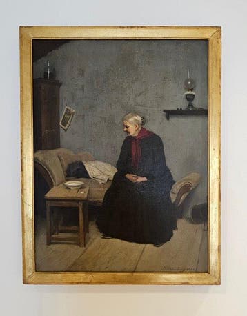 Josef Steinling (1846-1915) - Dame mit Hund