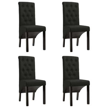 vidaXL Eetkamerstoelen 4 st stof zwart, Verzenden, Nieuw