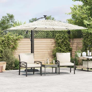 vidaXL Parasol met stalen paal 246x246x230 cm wit, Verzenden