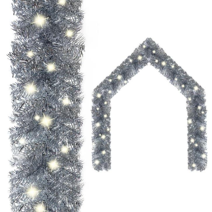 vidaXL Kerstslinger met LED-lampjes 20 m zilverkleurig, Divers, Noël, Envoi