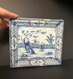 18e eeuw. Chinoiserie Delft - Plaque - Steengoed