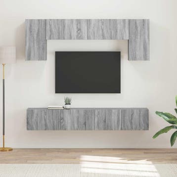 vidaXL Tv-meubelset 4 st Grijs Sonoma Bewerkt hout, Verzenden, Nieuw