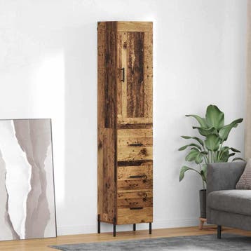 vidaXL Highboard met lade Oud Hout 34,5 x 34 x 180 cm, Verzenden, Nieuw