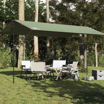 vidaXL Kampeerluifel waterdicht 500x294 cm groen, Verzenden