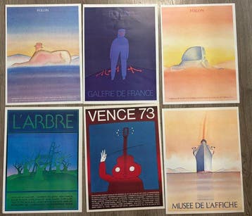 Jean Michel Folon - 6 X posters 1977