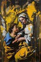Dine Chanima (XX-XXI) - (XXL) Giant Golden Wings In Spray, Antiek en Kunst