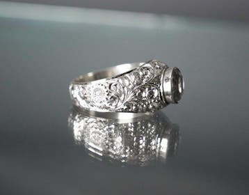 Zonder minimumprijs - Ring Zilver - Goshenite Zeldzame, Nieuw