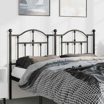 vidaXL Vervangend hoofdbord 150 cm metaal zwart, Verzenden
