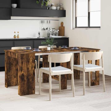 vidaXL Eettafel 180 x 85 x 75 cm Bewerkt hout Gerookt eiken, Huis en Inrichting, Tafels | Eettafels, Verzenden, Nieuw