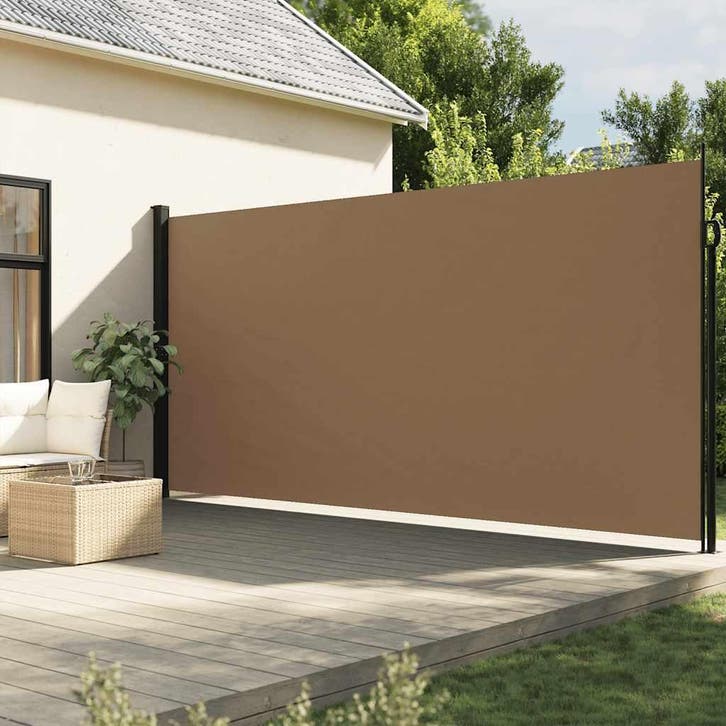 vidaXL Windscherm uittrekbaar 220x600 cm taupe, Jardin & Terrasse, Parasols, Envoi