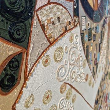 Corina Dinu - Communion — Klimt-Inspired Cubist Figure,
