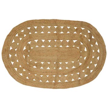 vidaXL Gebied Tapijt Naturel 205 x 305 cm Jute, Verzenden