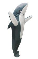 KIMU® Opblaas Kostuum Haai Grijs Opblaasbaar Pak Haaienpak M, Ophalen of Verzenden