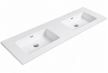 Badplaats Wastafel Angela 160 x 48 cm - Wit - Wasbak, Huis en Inrichting, Verzenden, Nieuw