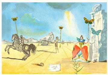 Salvador Dali (1904-1989) - Paysage avec cavalier et Gala