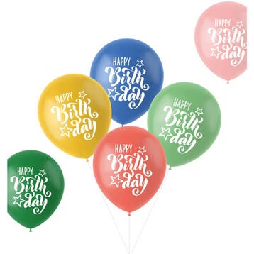 Ballonnen Happy Birthday 33cm 6st, Hobby en Vrije tijd, Feestartikelen, Verzenden, Nieuw