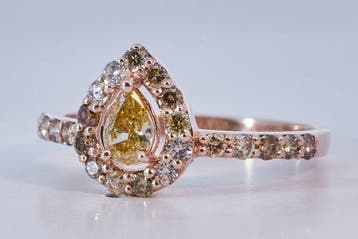 Zonder minimumprijs - Ring - 14 karaat Roségoud - 0.68ct., Nieuw
