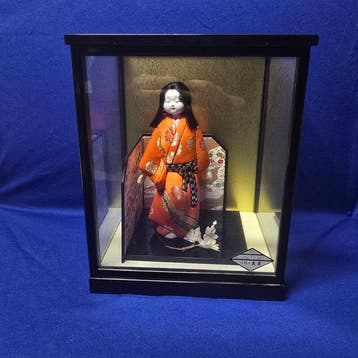 Vintage Japanse Ichimatsu Kimono pop in originele kast -