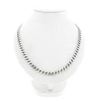 Zilveren robuuste gourmetschakel ketting, Handtassen en Accessoires, Kettingen, Ophalen of Verzenden, Gebruikt, Overige kleuren