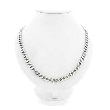 Zilveren robuuste gourmetschakel ketting, Handtassen en Accessoires, Kettingen, Ophalen of Verzenden, Gebruikt, Zilver, Zilver