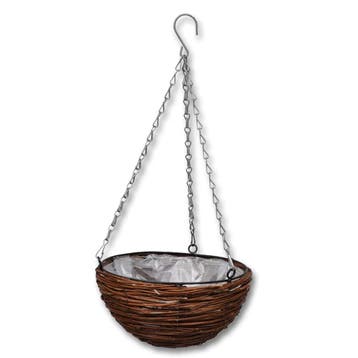 vidaXL Hangbak wilgenhout met voering en ketting 4 stuks, Verzenden