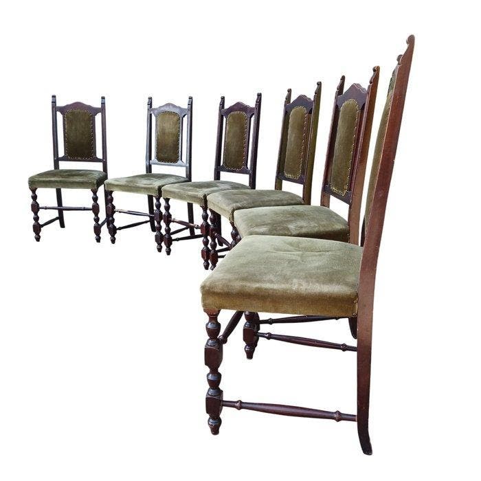 Manifattura Italiana - Chaise (6) - bobine - Hêtre - Style, Antiquités & Art, Antiquités | Autres Antiquités