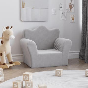 vidaXL Kinderbank zacht pluche lichtgrijs, Kinderen en Baby's, Kinderkamer | Overige Meubels, Verzenden, Nieuw