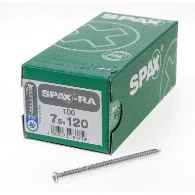 SPAX RA Kozijnschroef T30 7,5 x 120 mm – 100 stuks, Bricolage & Construction, Quincaillerie & Fixations, Envoi